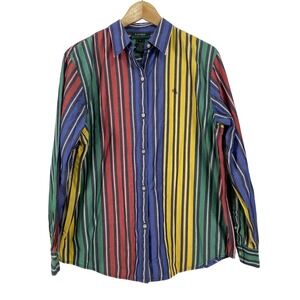 Lauren Ralph Lauren Shirt Mens Large Multicolor Striped Button Up Classic Fit